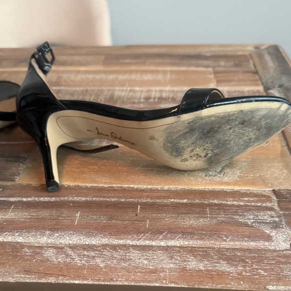 Sam Edelman Black Patent Leather Ankle-Strap Heels - Picture 4 of 4